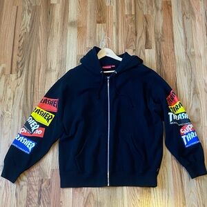Supreme x Thrasher Multi Logo Zip Up Hooded Sweater ‘Black’ | Men’s Size L